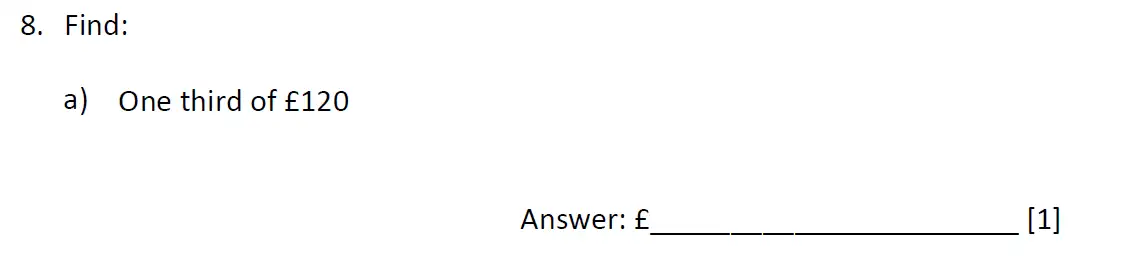Question 8(a) - Dulwich College 11 Plus Maths Specimen Paper – g - 2024