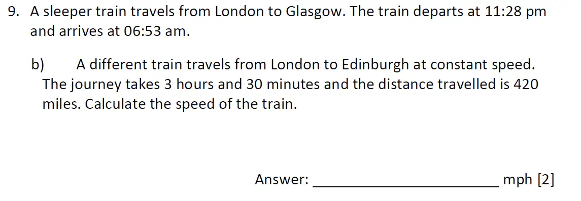 Question 9(b) - Dulwich College 11 Plus Maths Specimen Paper – g - 2024