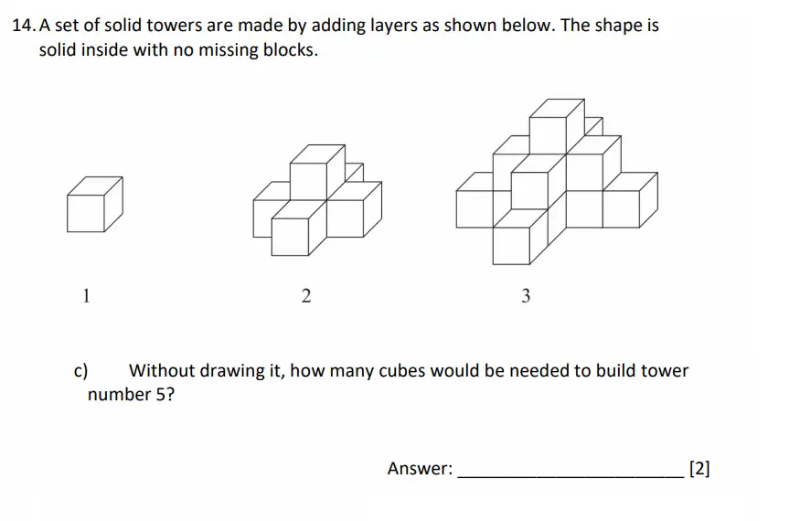 Question 14(c) - Dulwich College - 11 Plus Maths Specimen Paper G - 2026