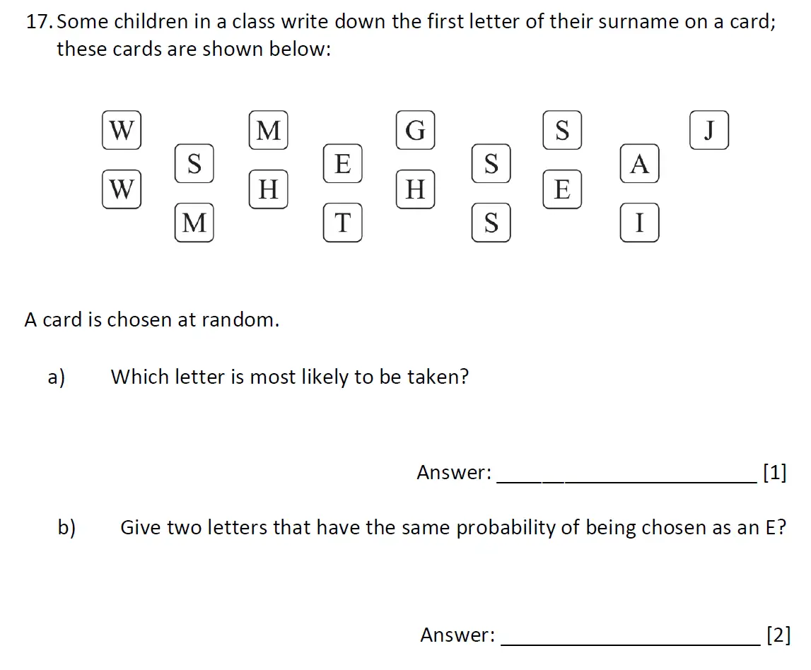 Question 17(a,b) - Dulwich College - 11 Plus Maths Specimen Paper G - 2025