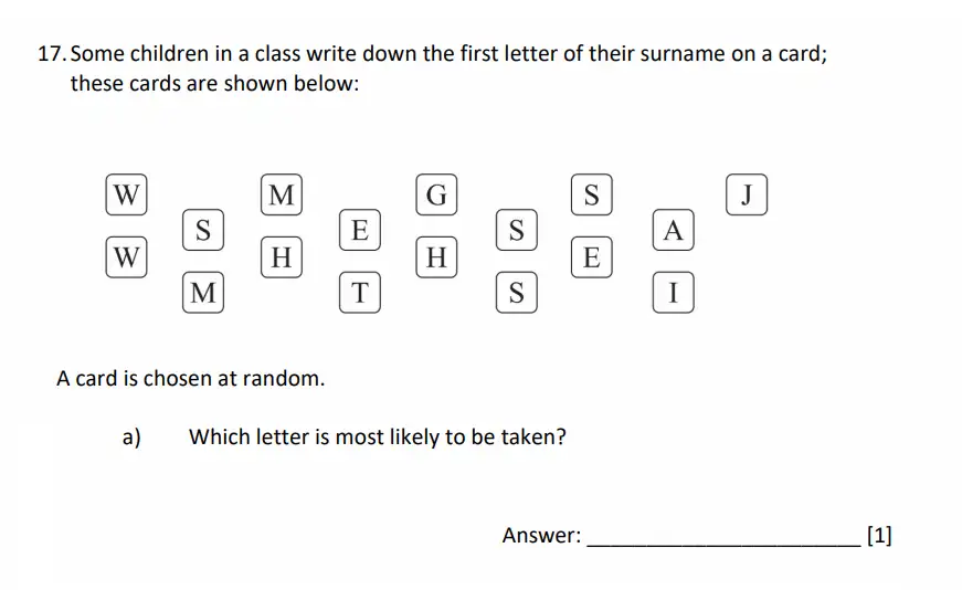 Question 17(a) - Dulwich College - 11 Plus Maths Specimen Paper G - 2026
