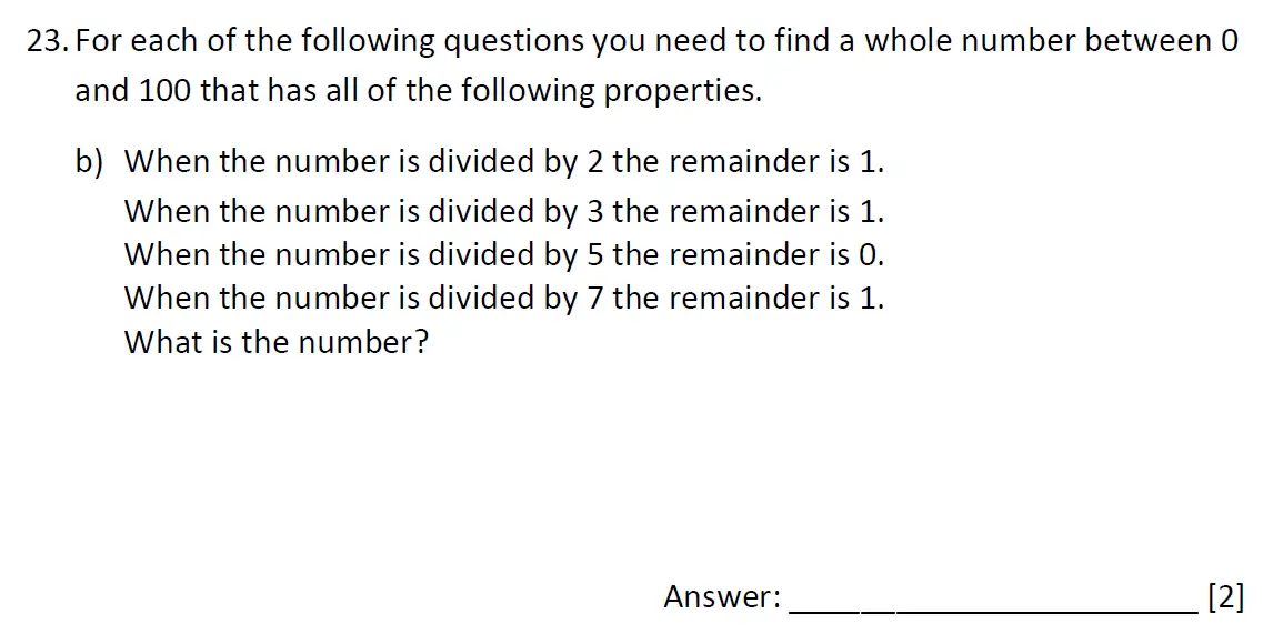 Question 23(b) - Dulwich College - 11 Plus Maths Specimen Paper G - 2025