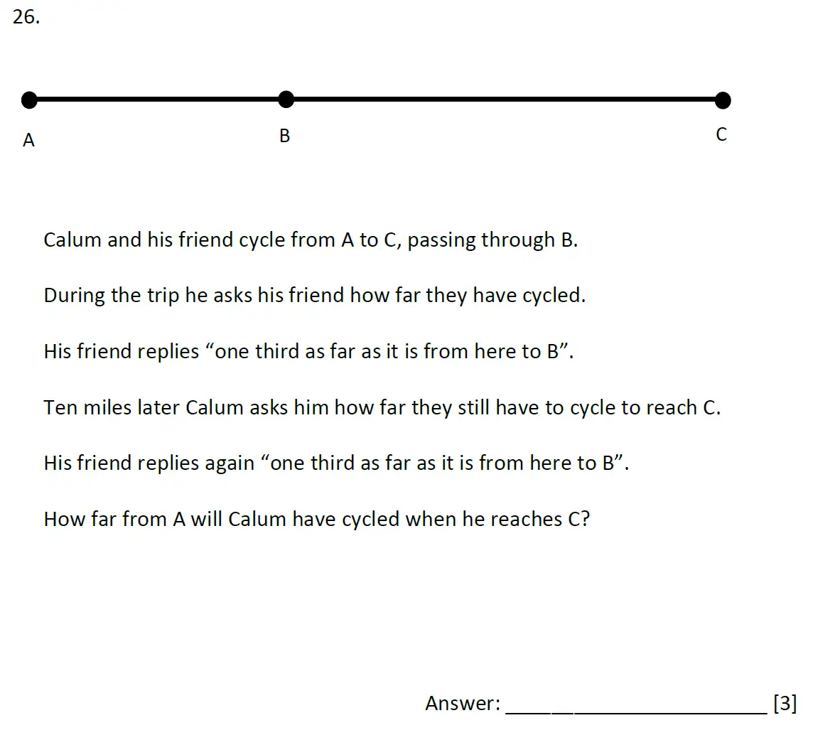Question 26 - Dulwich College - 11 Plus Maths Specimen Paper G - 2025