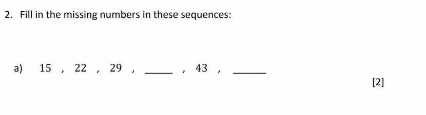 Question 2(a) - Dulwich College - 11 Plus Maths Specimen Paper G - 2026
