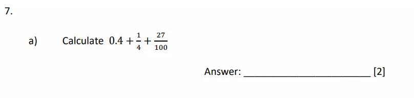 Question 7(a) - Dulwich College - 11 Plus Maths Specimen Paper G - 2026