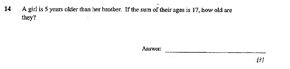 Question 14 - Dulwich College 11 Plus Maths Specimen Paper – h - 2024