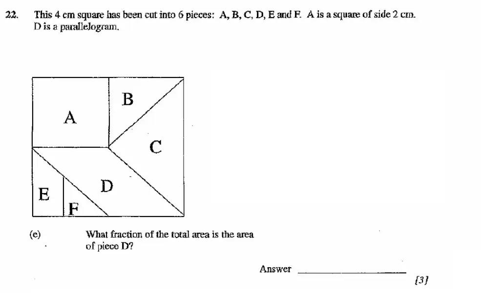Question 22(e) - Dulwich College - 11 Plus Maths Specimen Paper H - 2026