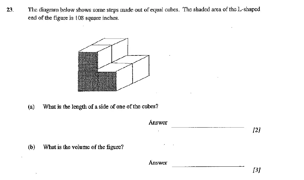 Question 23(a,b) - Dulwich College - 11 Plus Maths Specimen Paper H - 2026
