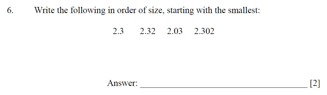 Question 6 - Dulwich College 11 Plus Maths Specimen Paper – i - 2024