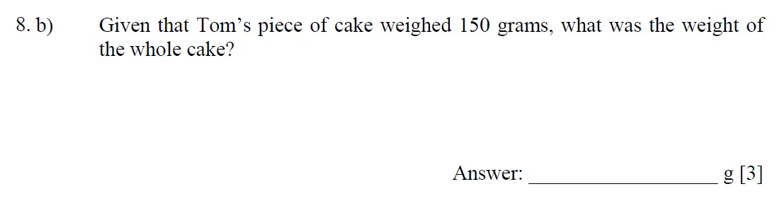 Question 8(b) - Dulwich College 11 Plus Maths Specimen Paper – i - 2024