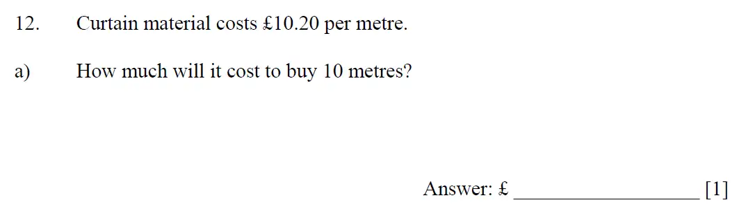 Question 12(a) - Dulwich College 11 Plus Maths Specimen Paper – i - 2024