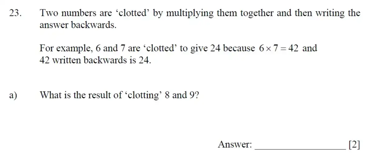 Question 23(a) - Dulwich College - 11 Plus Maths Specimen Paper I - 2026