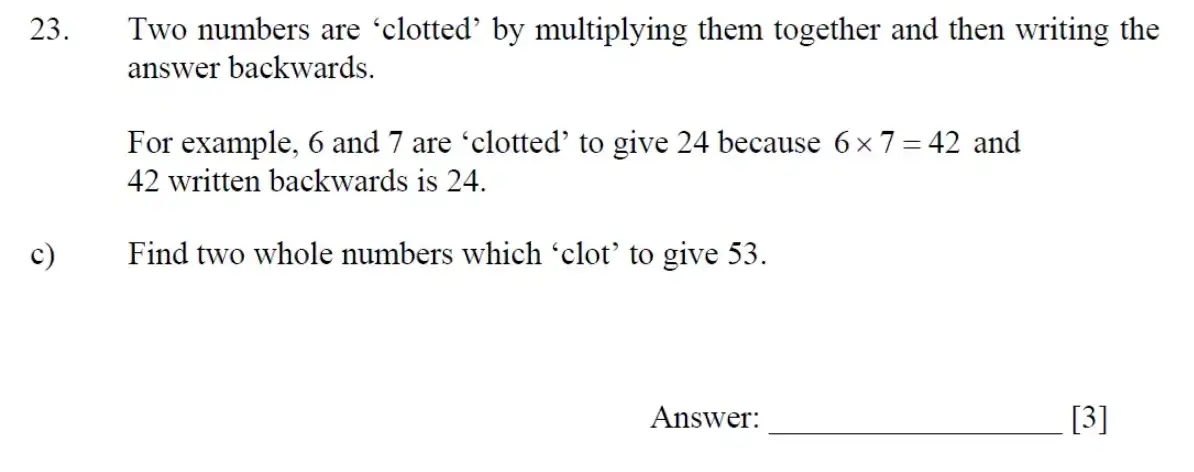 Question 23(c) - Dulwich College - 11 Plus Maths Specimen Paper I - 2026