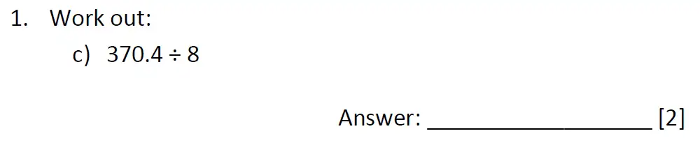 Question 1(c) - Dulwich College 11 Plus Maths Specimen Paper – j - 2024