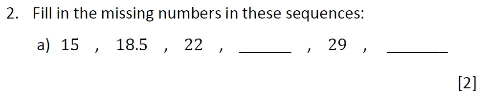 Question 2(a) - Dulwich College 11 Plus Maths Specimen Paper – j - 2024