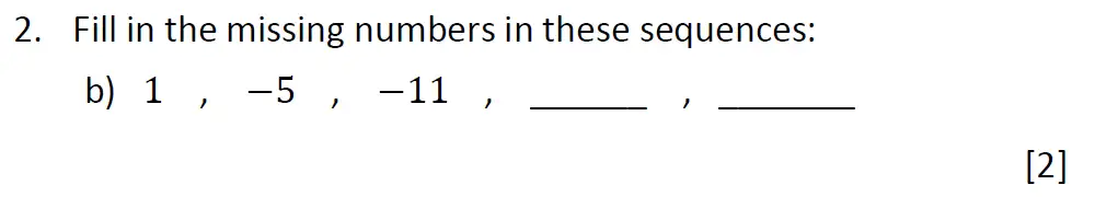 Question 2(b) - Dulwich College 11 Plus Maths Specimen Paper – j - 2024