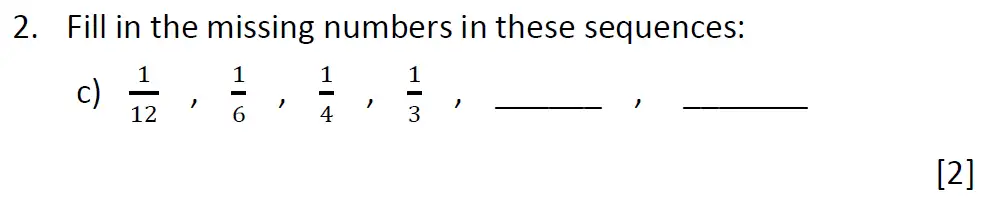 Question 2(c) - Dulwich College 11 Plus Maths Specimen Paper – j - 2024