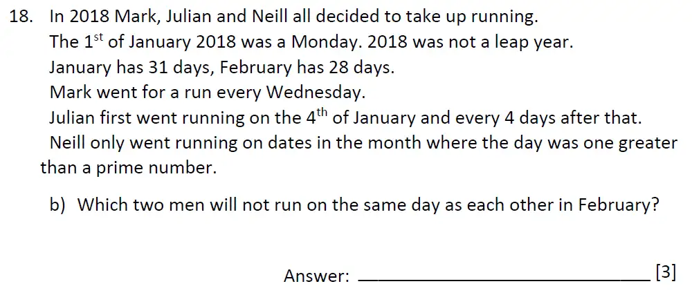 Question 18(b) - Dulwich College - 11 Plus Maths Specimen Paper J - 2025