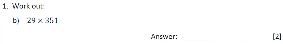 Question 1(b) - Dulwich College 11 Plus Maths Specimen Paper – k - 2024