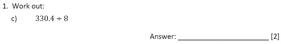 Question 1(c) - Dulwich College 11 Plus Maths Specimen Paper – k - 2024