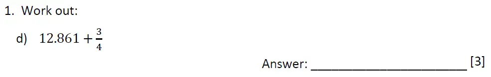 Question 1(d) - Dulwich College 11 Plus Maths Specimen Paper – k - 2024