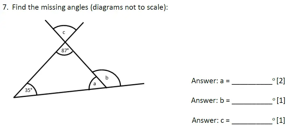Question 7(a,b,c) - Dulwich College 11 Plus Maths Specimen Paper – k - 2024