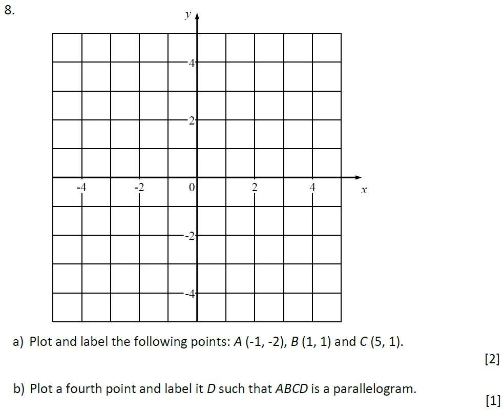 Question 8(a,b) - Dulwich College 11 Plus Maths Specimen Paper – k - 2024