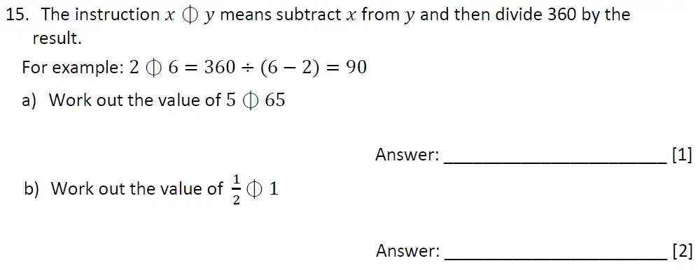 Question 15(a,b) - Dulwich College - 11 Plus Maths Specimen Paper K - 2025