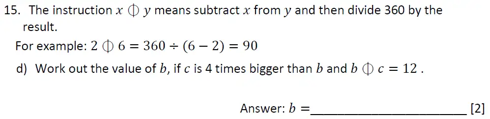 Question 15(d) - Dulwich College - 11 Plus Maths Specimen Paper K - 2025