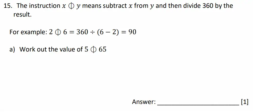Question 15(a) - Dulwich College - 11 Plus Maths Specimen Paper K - 2026
