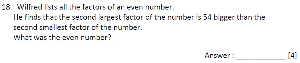 Question 18 - Dulwich College 11 Plus Maths Specimen Paper – k - 2024