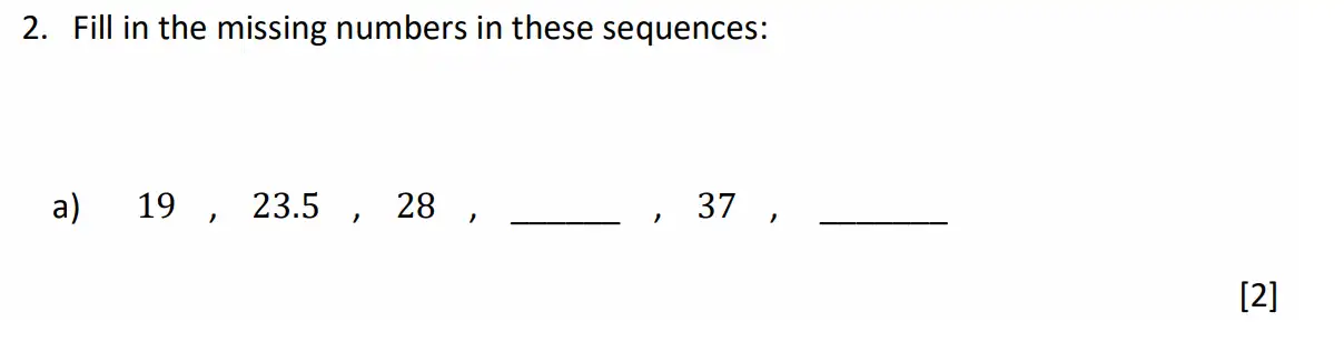 Question 2(a) - Dulwich College - 11 Plus Maths Specimen Paper K - 2026
