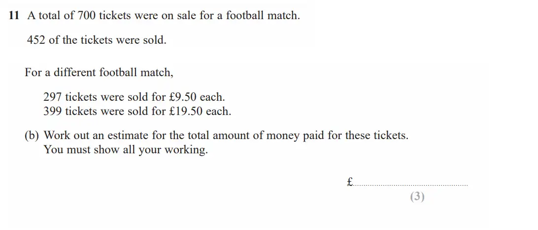 Question 11(b) - GCSE Edexcel Foundation Maths Past Paper 1 (Non-Calculator) - June 2023