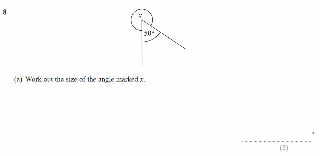 Question 8(a) - GCSE Edexcel Foundation Maths Past Paper 1 (Non-Calculator) - June 2023