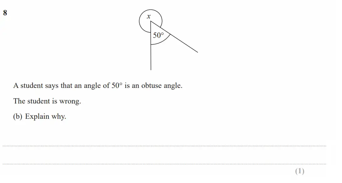 Question 8(b) - GCSE Edexcel Foundation Maths Past Paper 1 (Non-Calculator) - June 2023