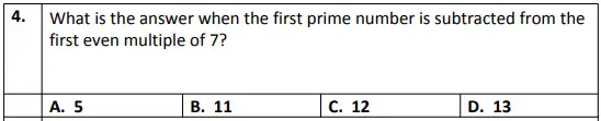 Question 4 - Eltham College – 11+ Mathematics Sample Paper – 2019