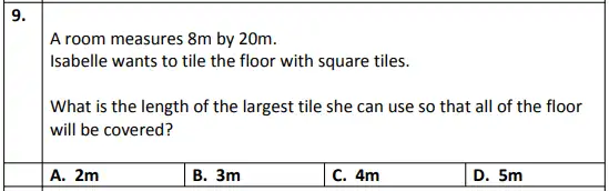 Question 9 - Eltham College – 11+ Mathematics Sample Paper – 2019