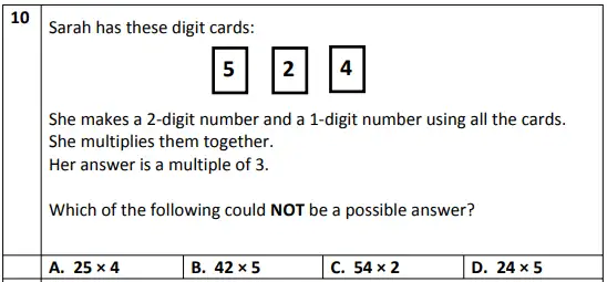 Question 10 - Eltham College – 11+ Mathematics Sample Paper – 2019