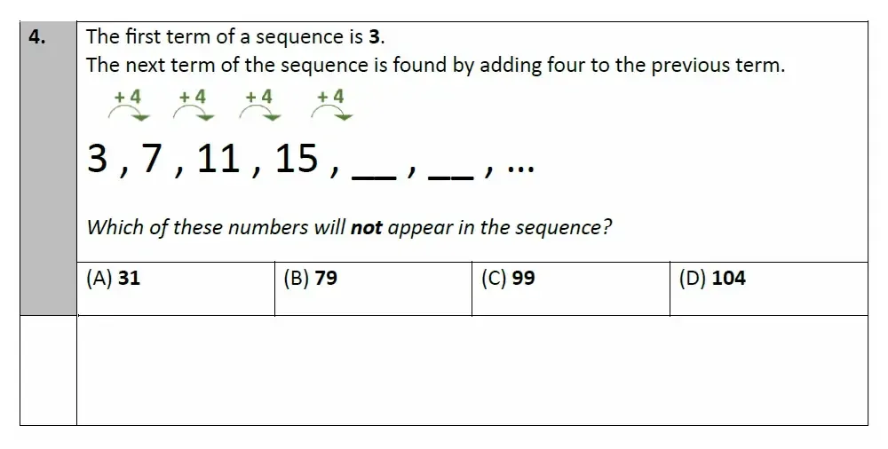 Question 04 - Eltham College - 11 Plus Maths Entrance and Scholarship Exam Sample Paper - 2025