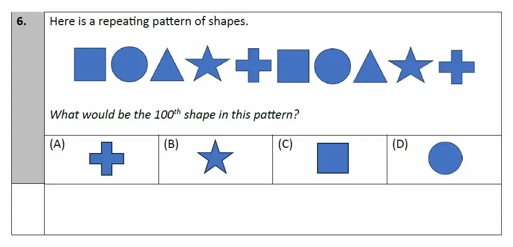 Question 06 - Eltham College - 11 Plus Maths Entrance and Scholarship Exam Sample Paper - 2025