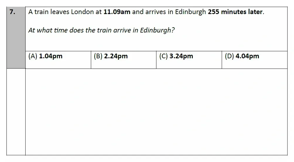 Question 07 - Eltham College - 11 Plus Maths Entrance and Scholarship Exam Sample Paper - 2025
