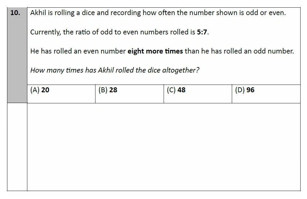 Question 10 - Eltham College - 11 Plus Maths Entrance and Scholarship Exam Sample Paper - 2025
