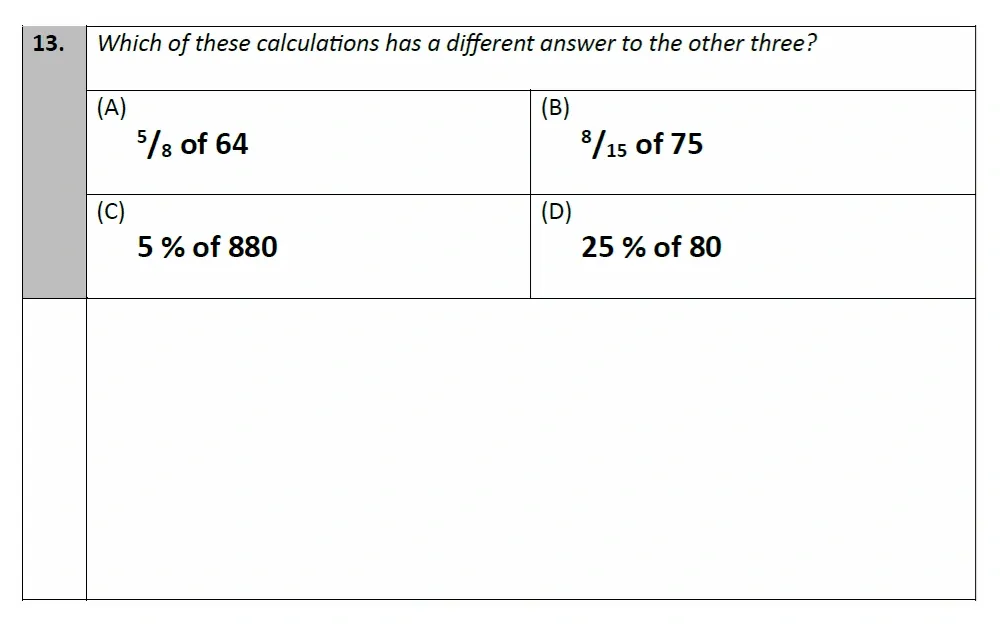 Question 13 - Eltham College - 11 Plus Maths Entrance and Scholarship Exam Sample Paper - 2025