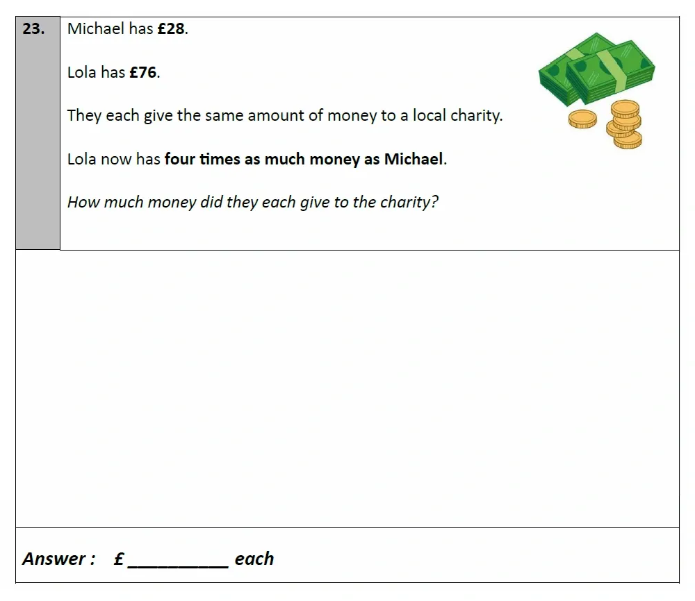 Question 23 - Eltham College - 11 Plus Maths Entrance and Scholarship Exam Sample Paper - 2026