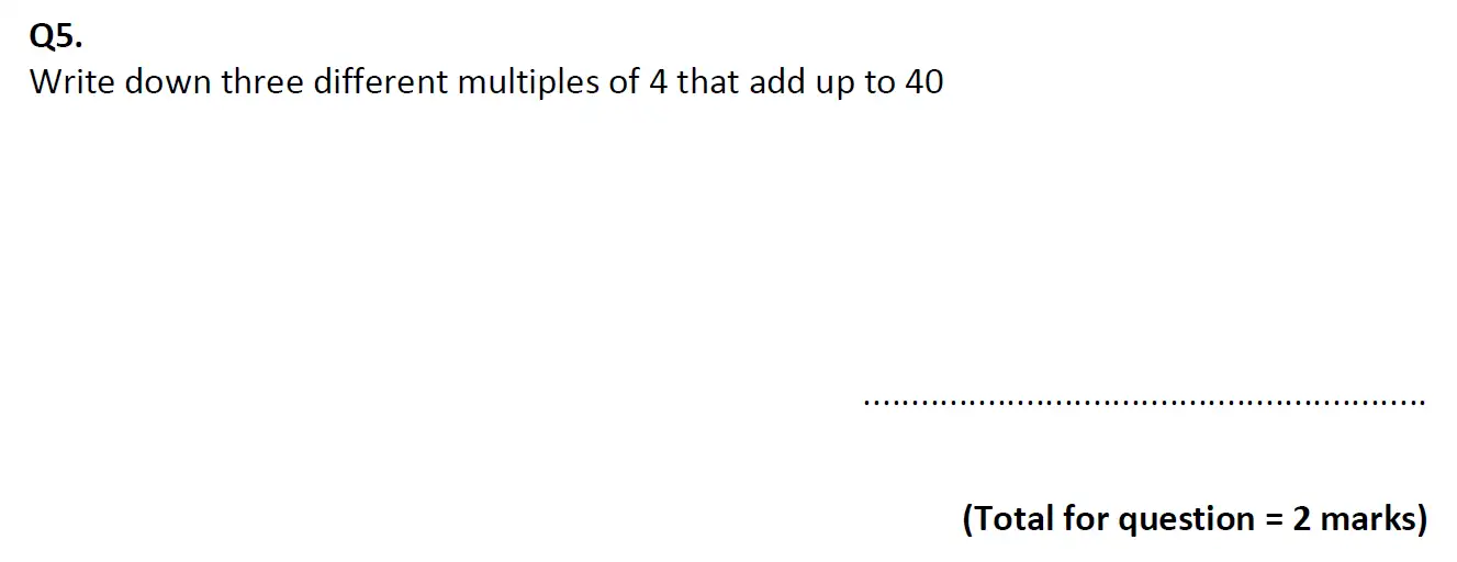 Question 5 - Eltham College 11 Plus Maths Entrance Exam 2023