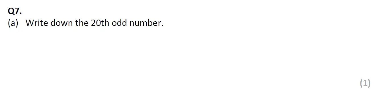 Question 7(a) - Eltham College 11 Plus Maths Entrance Exam 2023