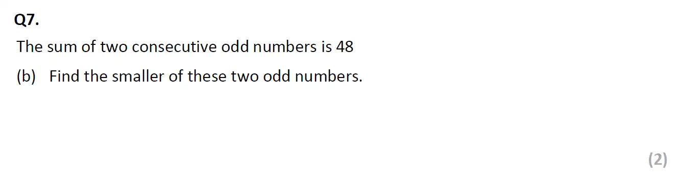 Question 7(b) - Eltham College 11 Plus Maths Entrance Exam 2023
