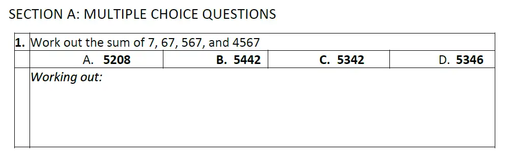 Question 1 - Eltham College Year 7 Entrance and Scholarship Exam 2024