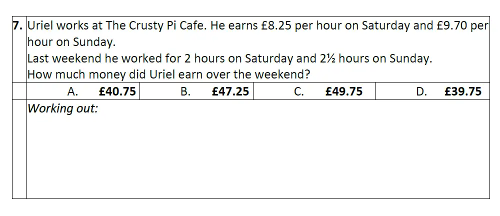 Question 7 - Eltham College Year 7 Entrance and Scholarship Exam 2024