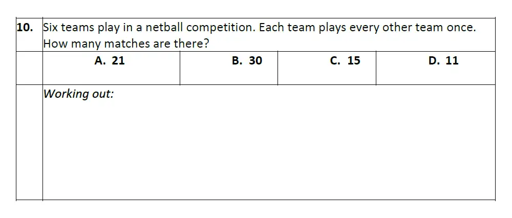 Question 10 - Eltham College Year 7 Entrance and Scholarship Exam 2024